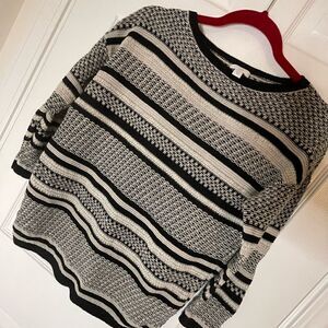 H Jill XS cotton blend sweater black white